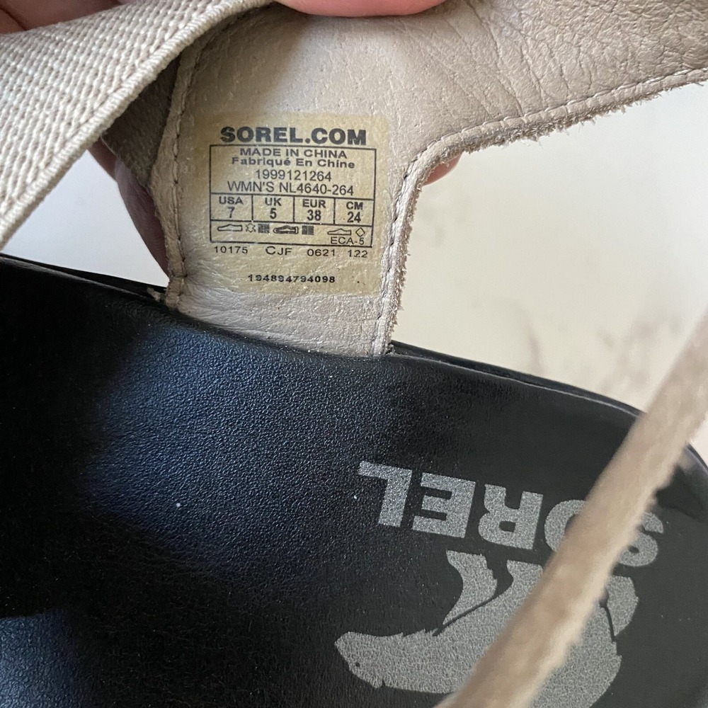 Sorel Beige Taupe Platform Sandals - Picture 4 of 11